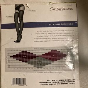 Hanes Thigh High SILK REFLECTIONS Stockings SZ EFBarely Black New